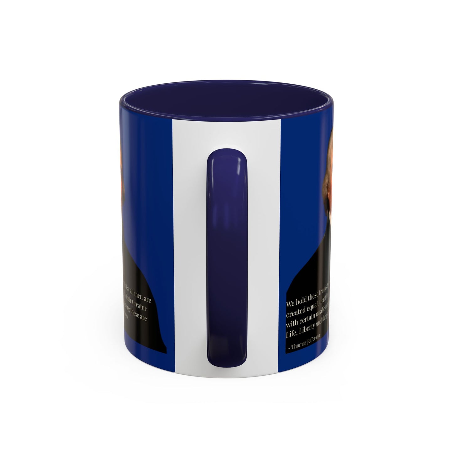 We hold these truths to be self-evident Dark Blue Accent Mug by theGreenDragonTavern.shop