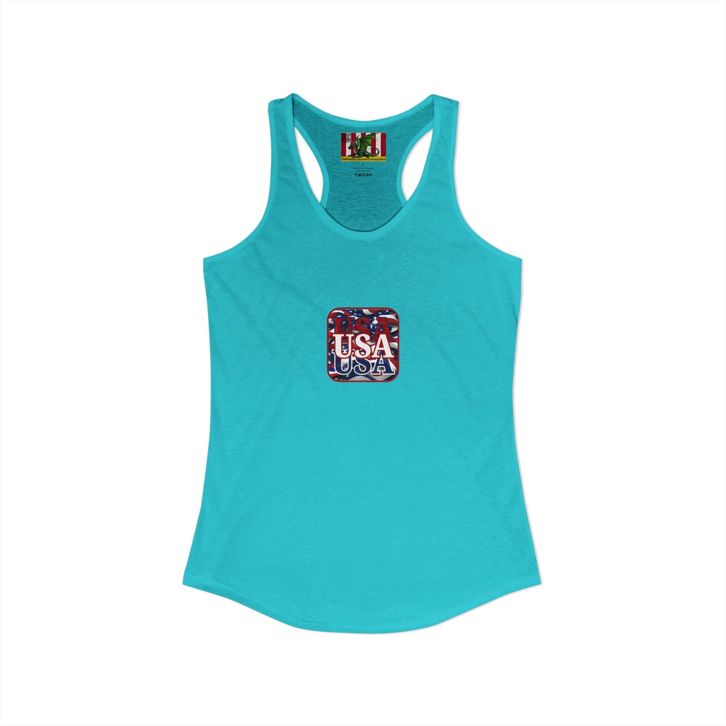 2-sided, Red WHITE and Blue USA Patriot Women's Racerback Tank Top by theGreenDragonTavern.shop