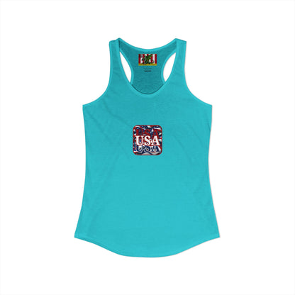 2-sided, Red WHITE and Blue USA Patriot Women's Racerback Tank Top by theGreenDragonTavern.shop