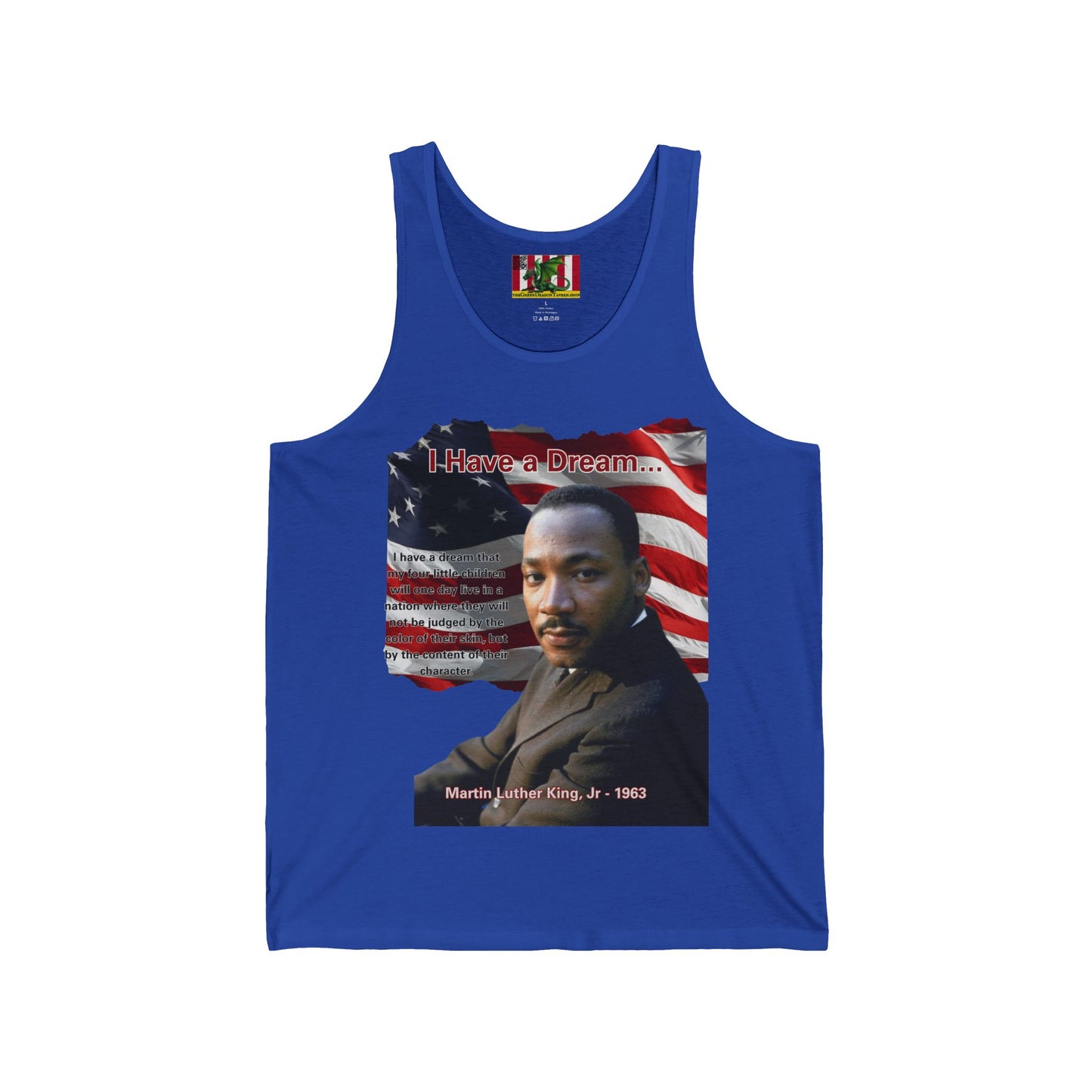 "I Have a Dream" MLKJr Unisex Jersey Tank Top by theGreenDragonTavern.shop