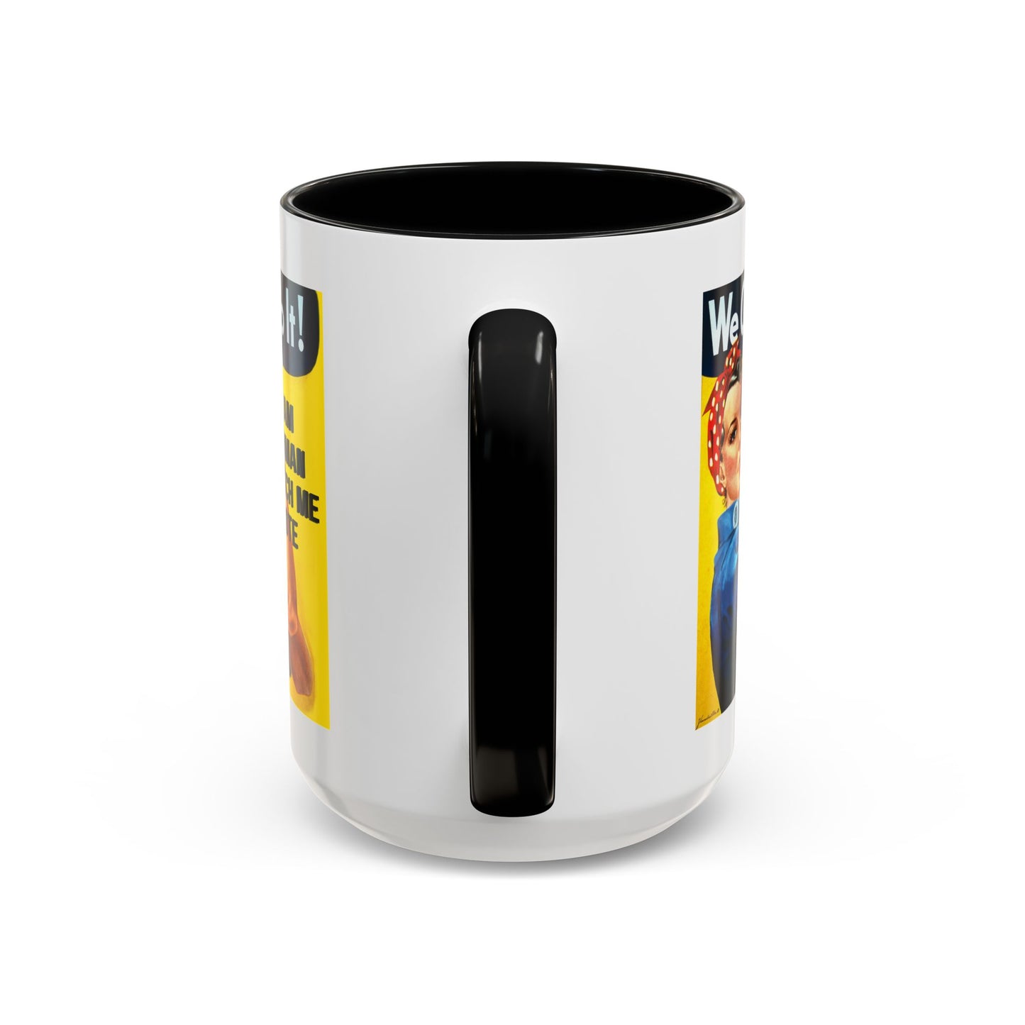 I Am Woman Watch Me Vote Rosie White Accent Mug by theGreenDragonTavern.shop