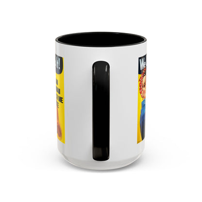 I Am Woman Watch Me Vote Rosie White Accent Mug by theGreenDragonTavern.shop