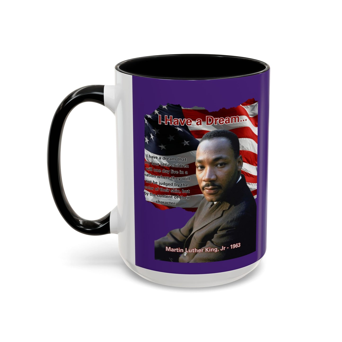 "I Have a Dream" MLKJr Purple Accent Mug by theGreenDragonTavern.shop