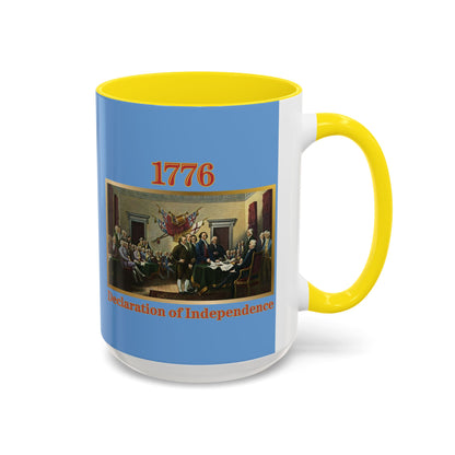 Declaration of Independence Light Blue Accent Mug by theGreenDragonTavern.shop