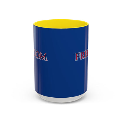 Freedom, Dark Blue Accent Mug by theGreenDragonTavern.shop