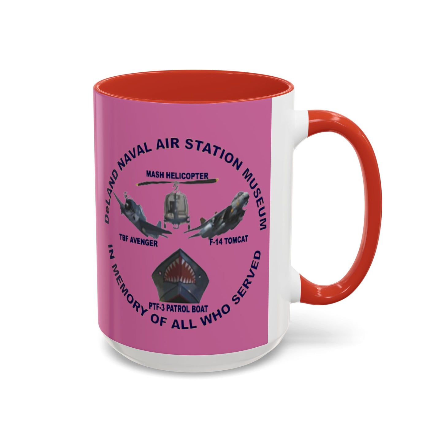 DNASM 2-sided, Founding & Student Art Pink Accent Mug by theGreenDragonTavern.shop