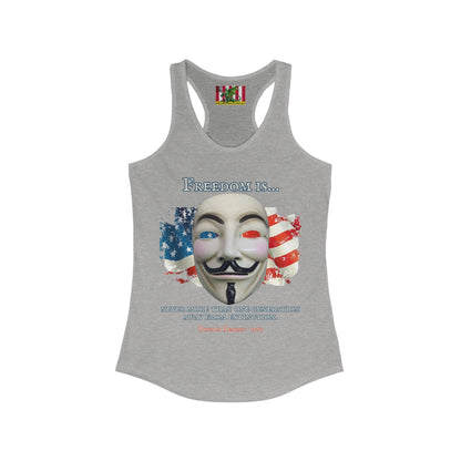 Ronald Reagan Freedom Vendetta Women's Racerback Tank Top by theGreenDragonTavern.shop