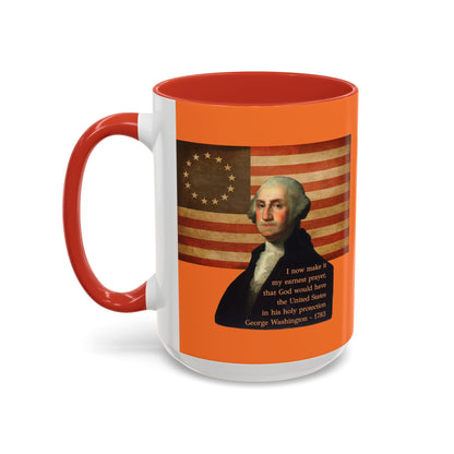 Washington's Earnest Prayer Orange Accent Mug by theGreenDragonTavern.shop