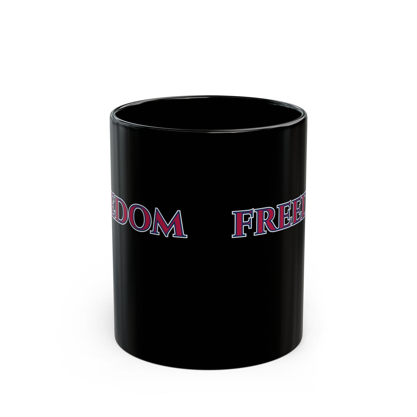 Freedom, Red font, Black Mug by theGreenDragonTavern.shop