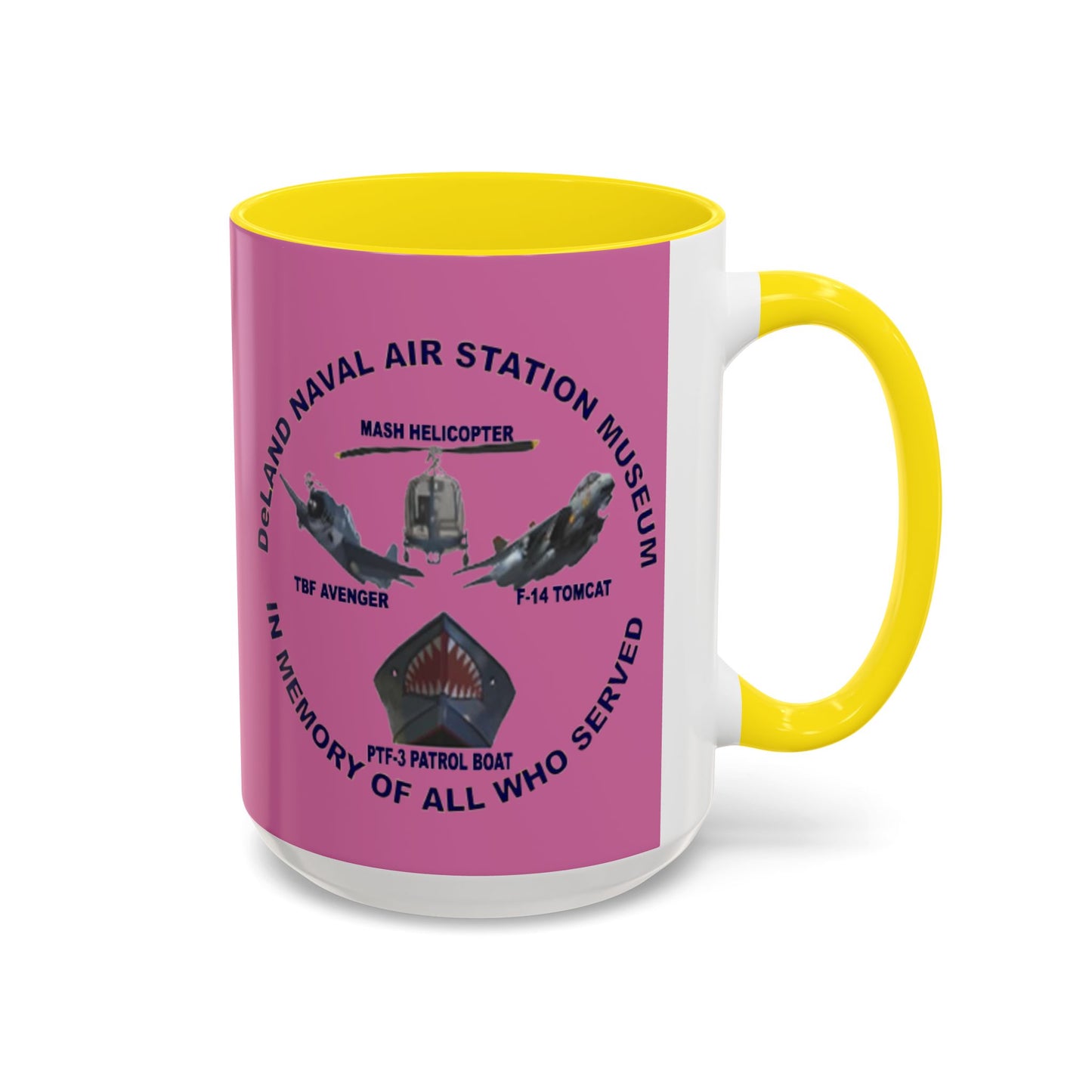 DNASM 2-sided, Founding & Student Art Pink Accent Mug by theGreenDragonTavern.shop