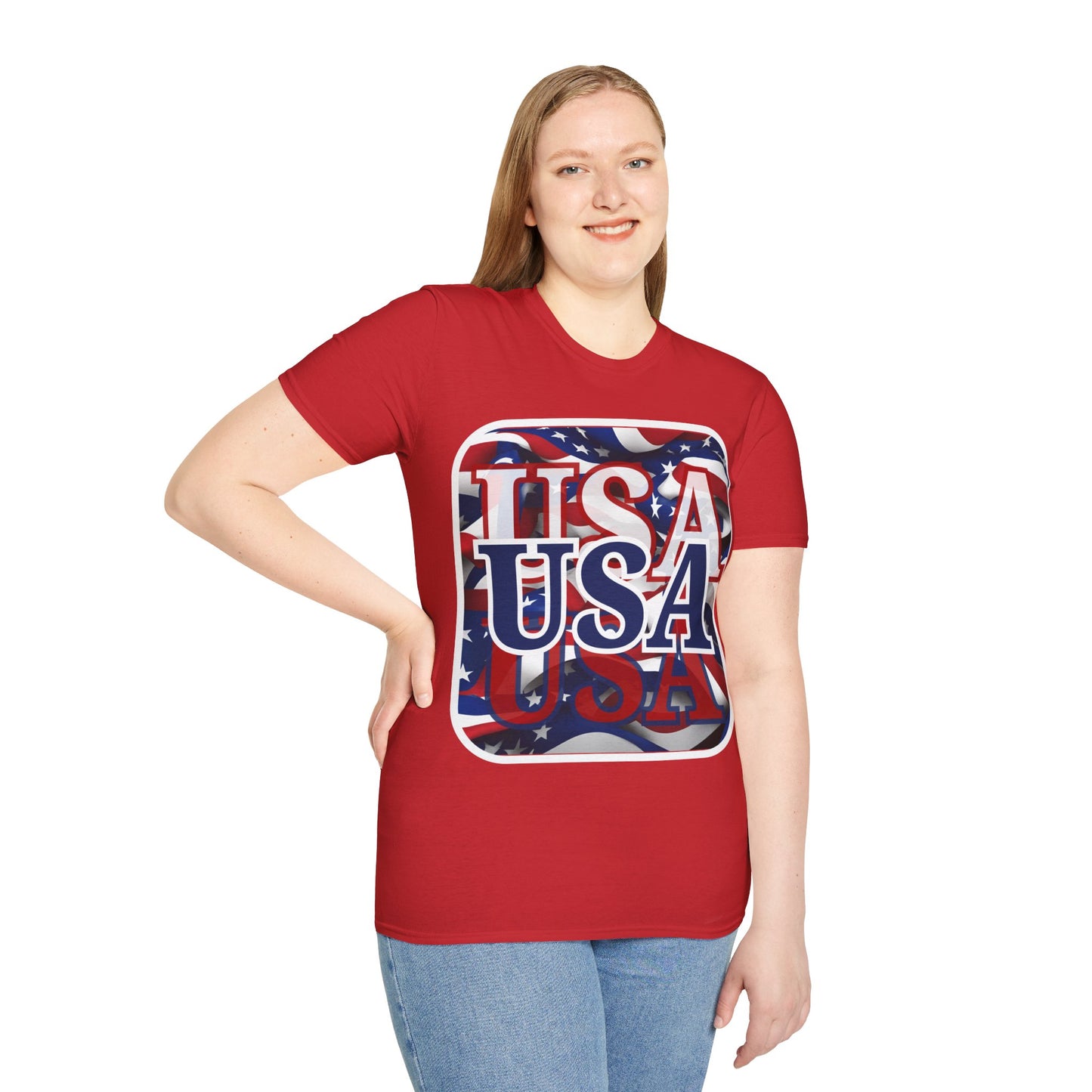 Red White and BLUE USA Patriot Light colors Unisex T-Shirt by theGreenDragonTavern.shop