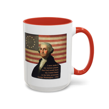 Washington's Earnest Prayer White Accent Mug by theGreenDragonTavern.shop