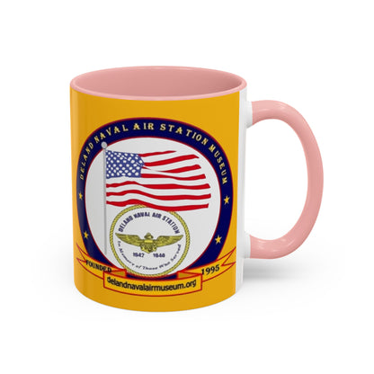 DeLand Naval Air Station Museum Yellow Accent Mug by theGreenDragonTavern.shop