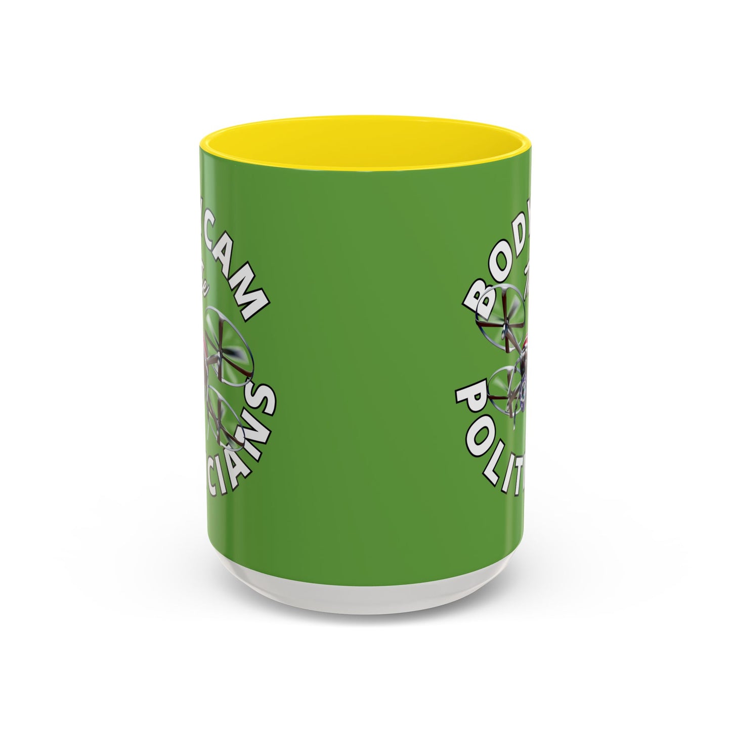 Bodycam the Politicians Drone Green Accent Mug by theGreenDragonTavern.shop