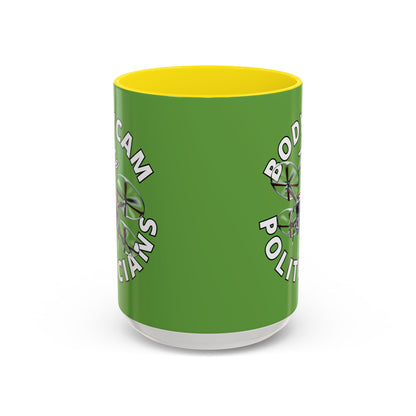 Bodycam the Politicians Drone Green Accent Mug by theGreenDragonTavern.shop