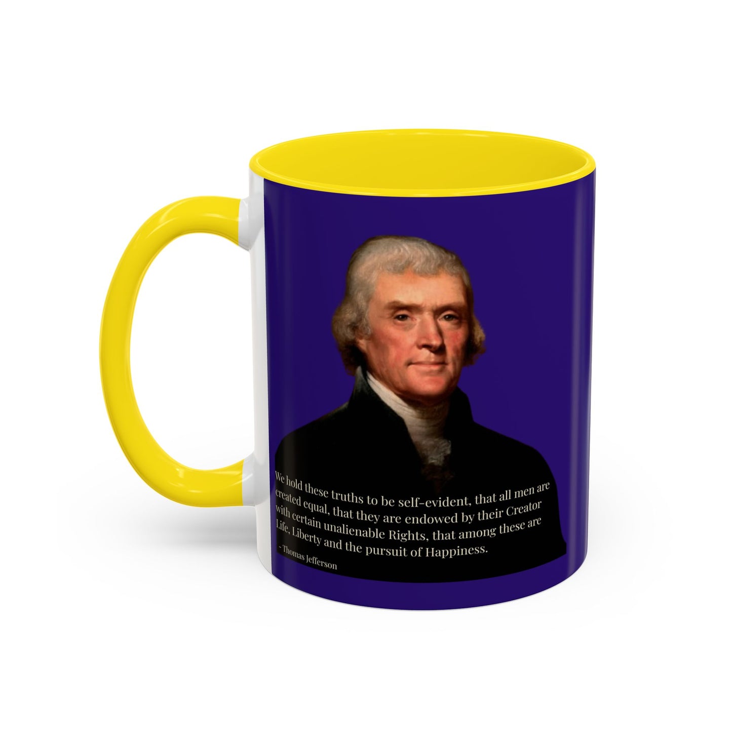 We hold these truths to be self-evident Dark Purple Accent Mug by theGreenDragonTavern.shop