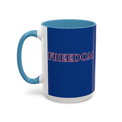 Freedom, Dark Blue Accent Mug by theGreenDragonTavern.shop