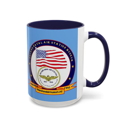 DeLand Naval Air Station Museum Light Blue Accent Mug by theGreenDragonTavern.shop