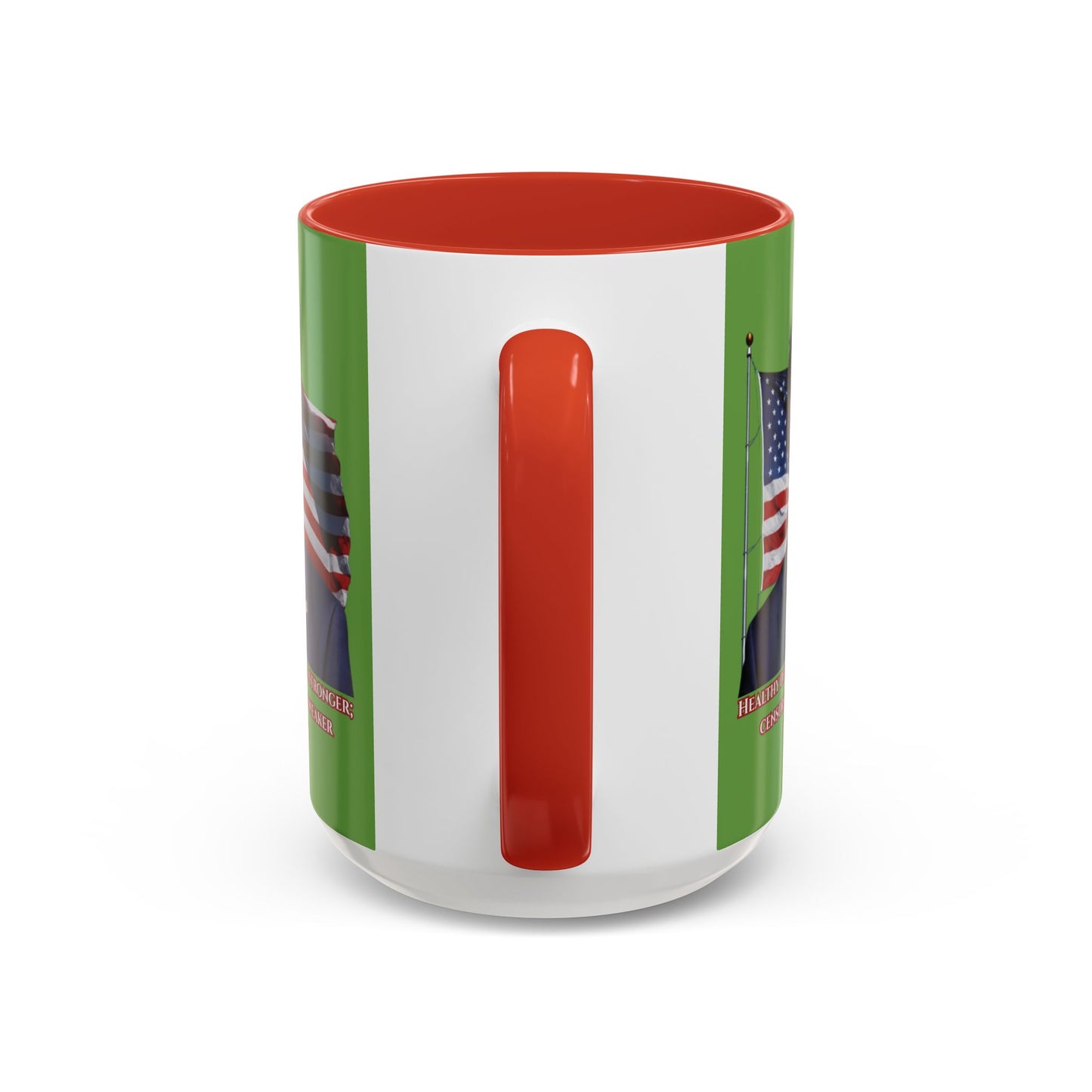 Charlie Kirk, Healthy Debate Green Accent Mug by theGreenDragonTavern.shop