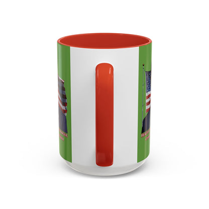 Charlie Kirk, Healthy Debate Green Accent Mug by theGreenDragonTavern.shop