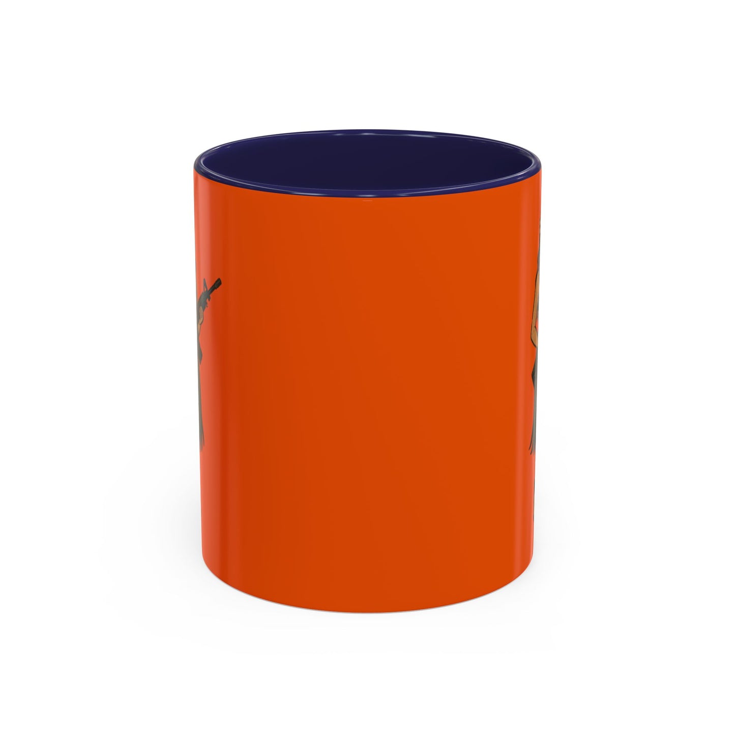 Hula Girl Packin' Heat Orange Accent Mug by theGreenDragonTavern.shop