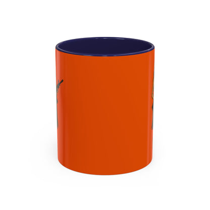 Hula Girl Packin' Heat Orange Accent Mug by theGreenDragonTavern.shop
