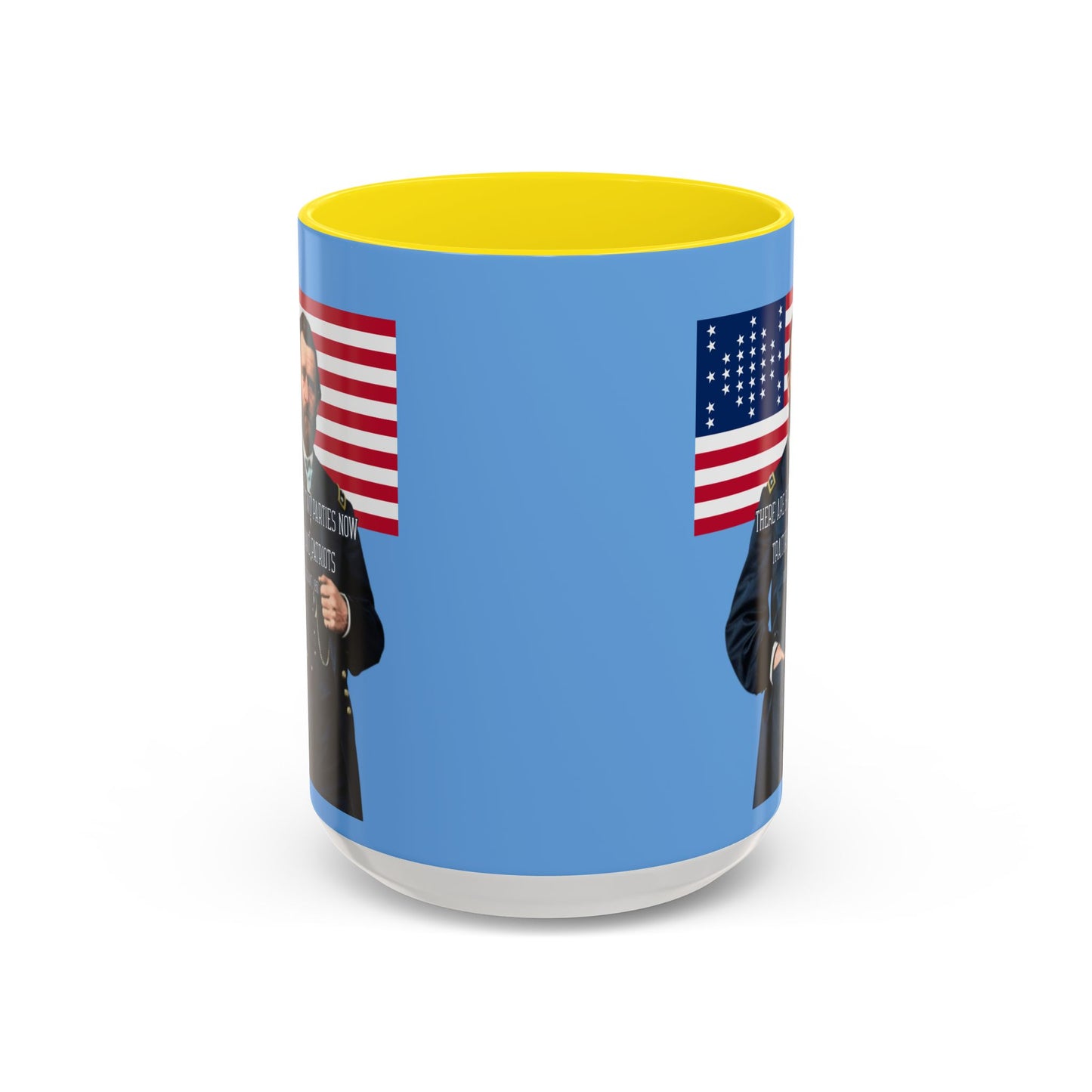 "Traitors and Patriots" Ulysses Grant Light Blue Accent Mug by theGreenDragonTavern.shop