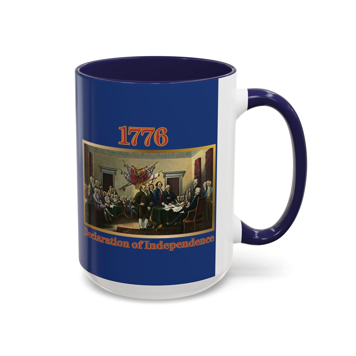 Declaration of Independence Dark Blue Accent Mug by theGreenDragonTavern.shop