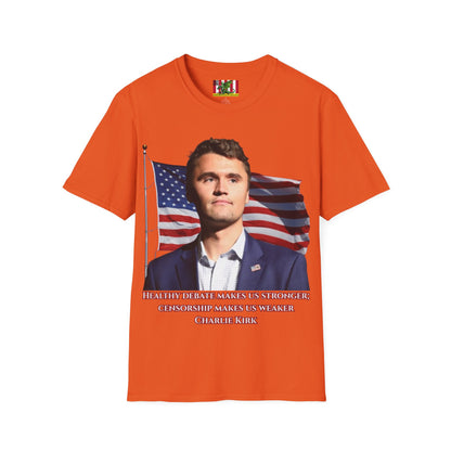 Charlie Kirk, Healthy Debate Light colors Unisex T-Shirt by theGreenDragonTavern.shop