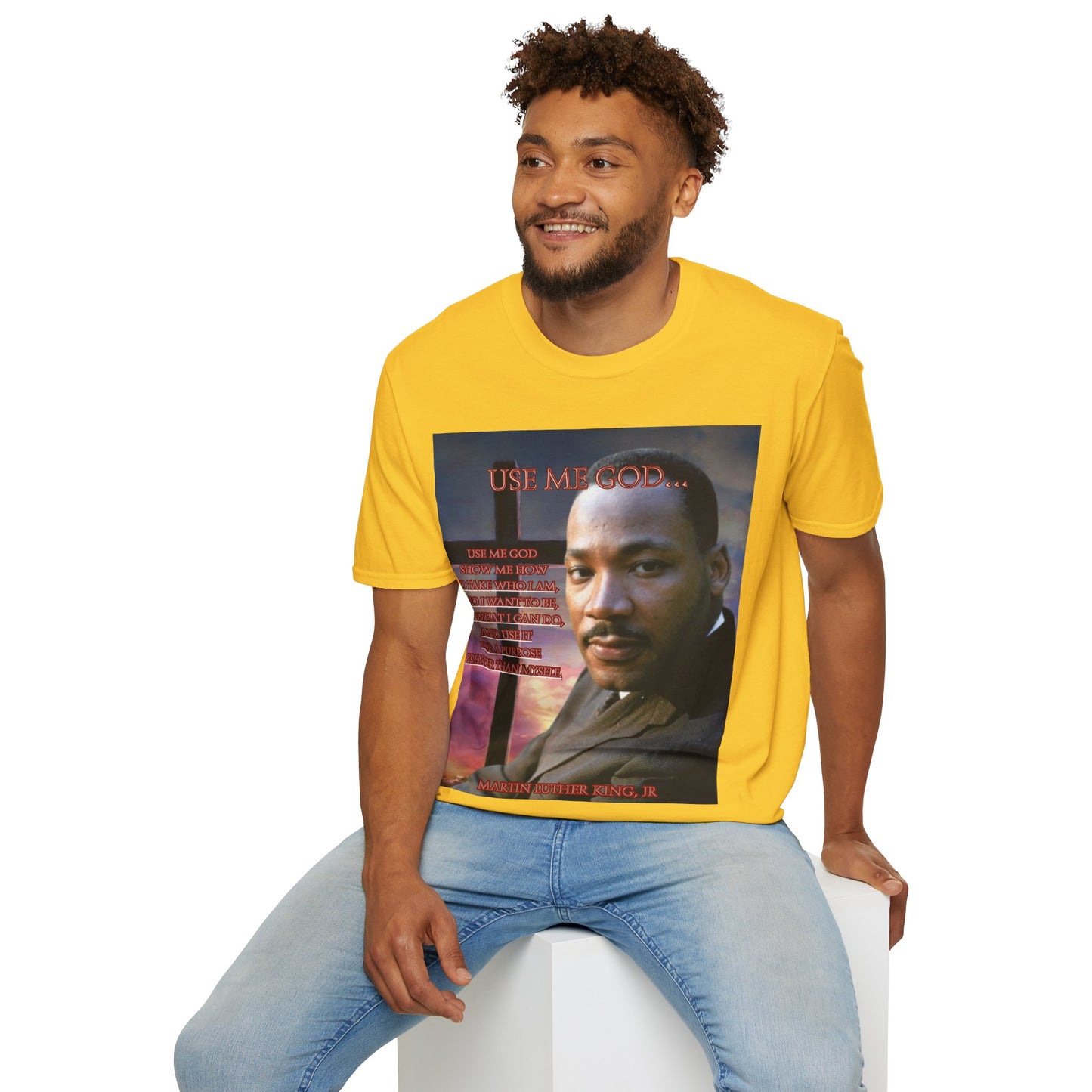 Use Me God, MLK Jr Light colors Unisex T-Shirt by theGreenDragonTavern.shop
