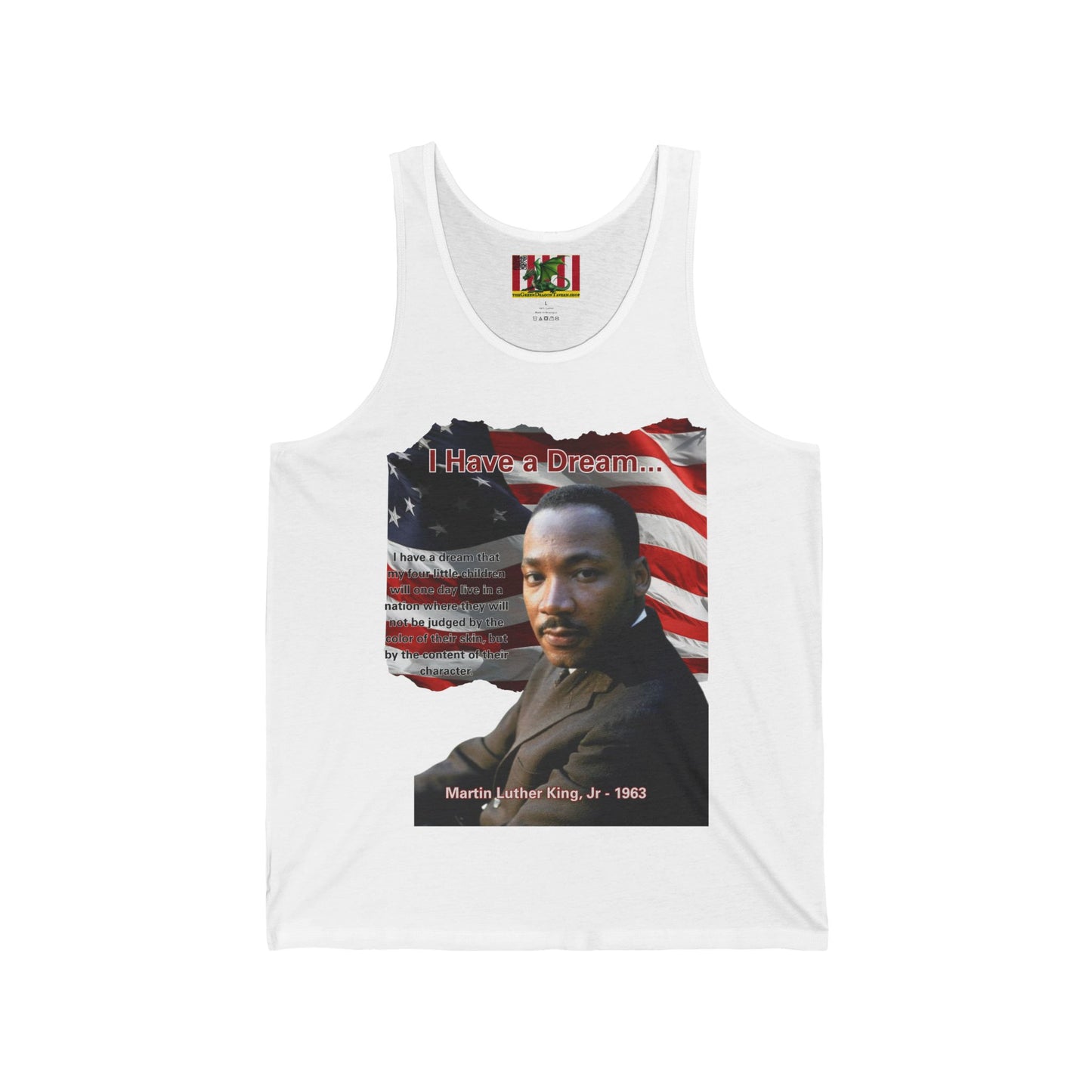 "I Have a Dream" MLKJr Unisex Jersey Tank Top by theGreenDragonTavern.shop