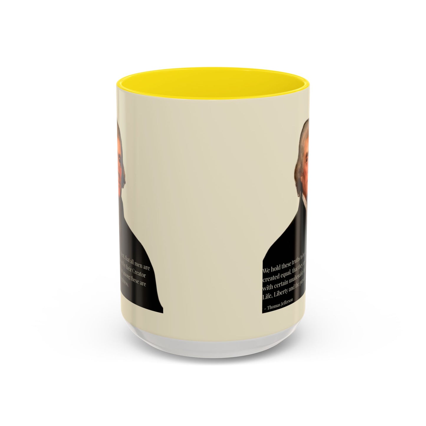 We hold these truths to be self-evident Parchment Yellow Accent Mug by theGreenDragonTavern.shop