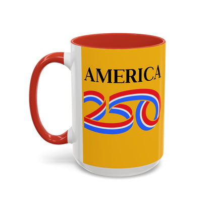 America 250 Yellow Accent Mug by theGreenDragonTavern.shop