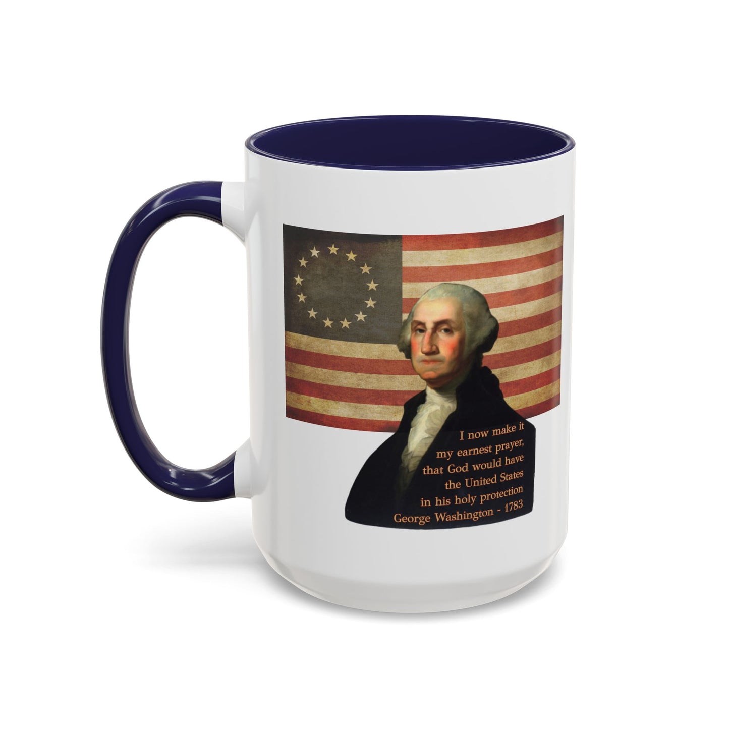 Washington's Earnest Prayer White Accent Mug by theGreenDragonTavern.shop