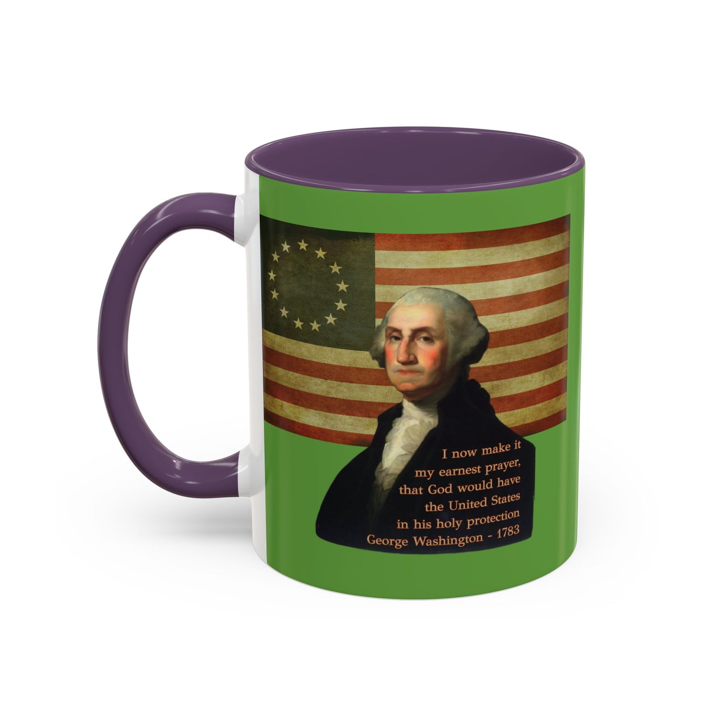 Washington's Earnest Prayer Green Accent Mug by theGreenDragonTavern.shop