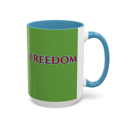 Freedom, Green Accent Mug by theGreenDragonTavern.shop