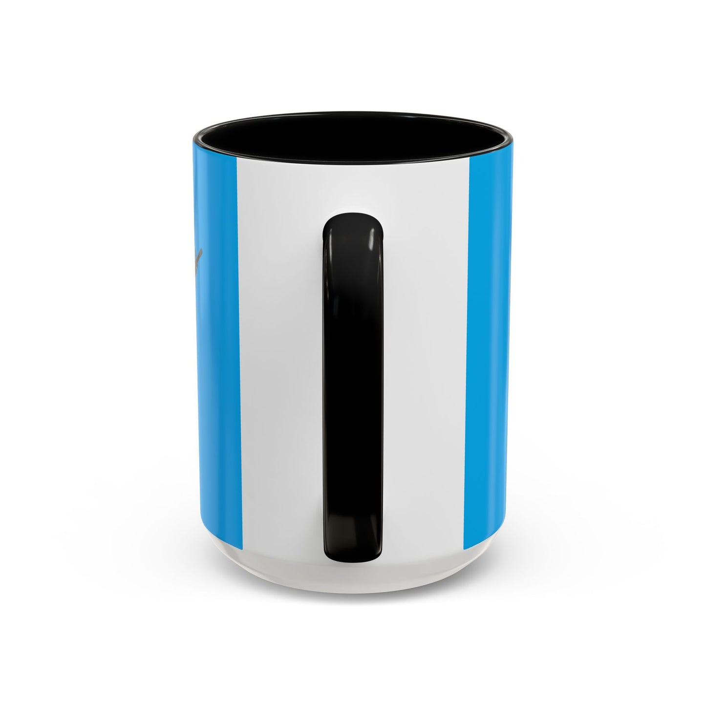 Hula Girl Packin' Heat Light Blue Accent Mug by theGreenDragonTavern.shop
