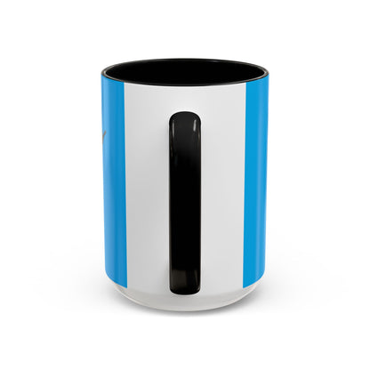 Hula Girl Packin' Heat Light Blue Accent Mug by theGreenDragonTavern.shop