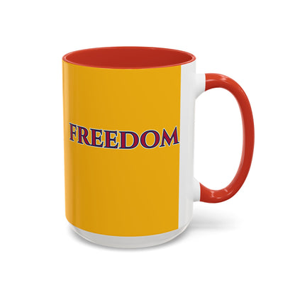 Freedom, Yellow Accent Mug by theGreenDragonTavern.shop