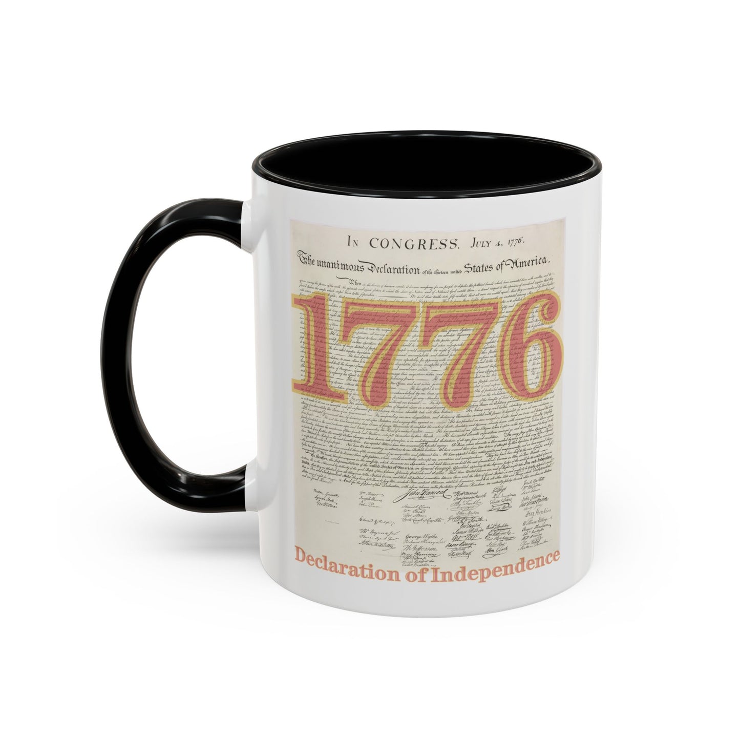Declaration of Independence White Accent Mug by theGreenDragonTavern.shop