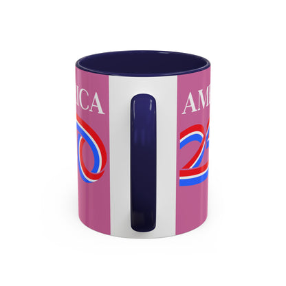 America 250 Pink Accent Mug by theGreenDragonTavern.shop