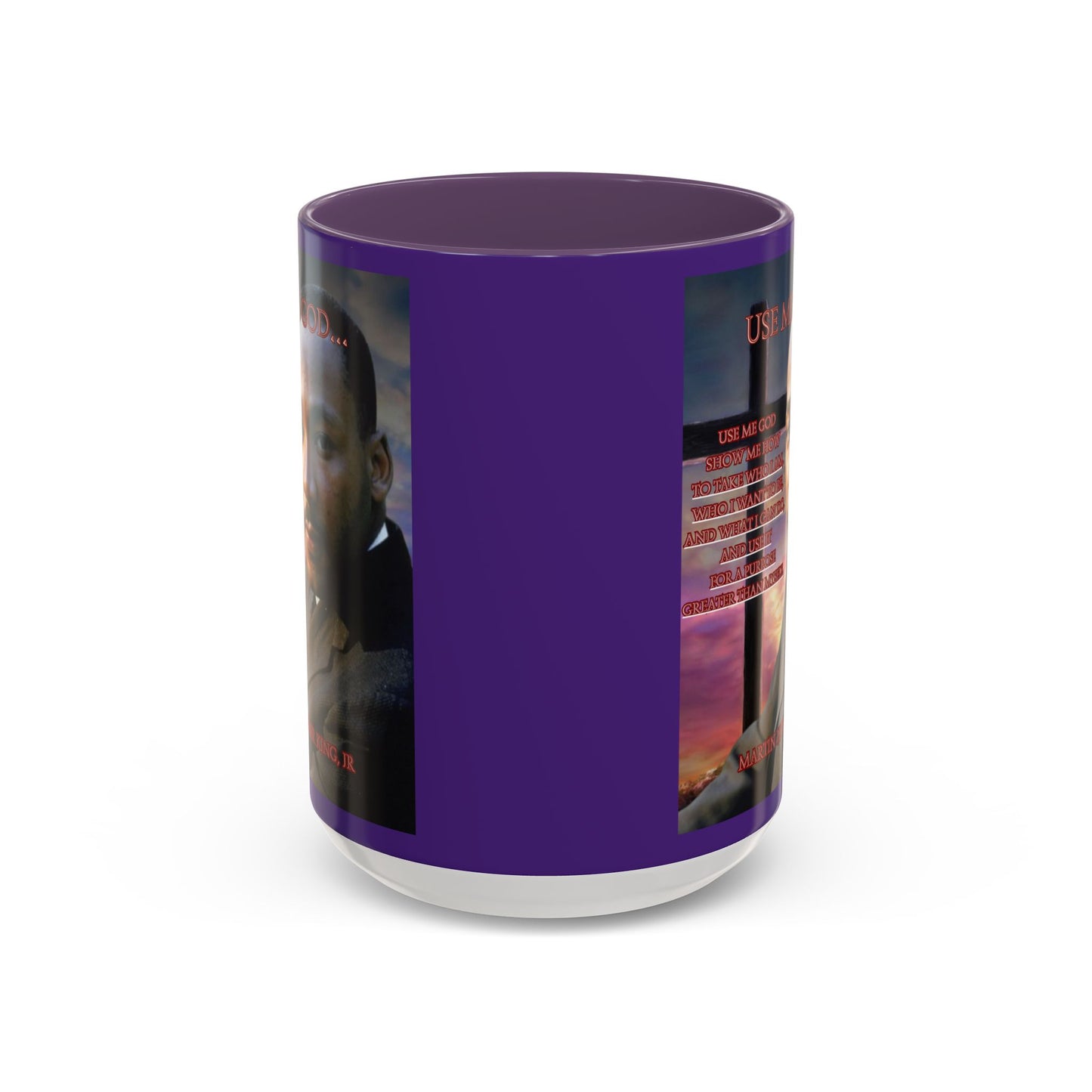 Use Me God, MLK Jr Purple Accent Mug by theGreenDragonTavern.shop