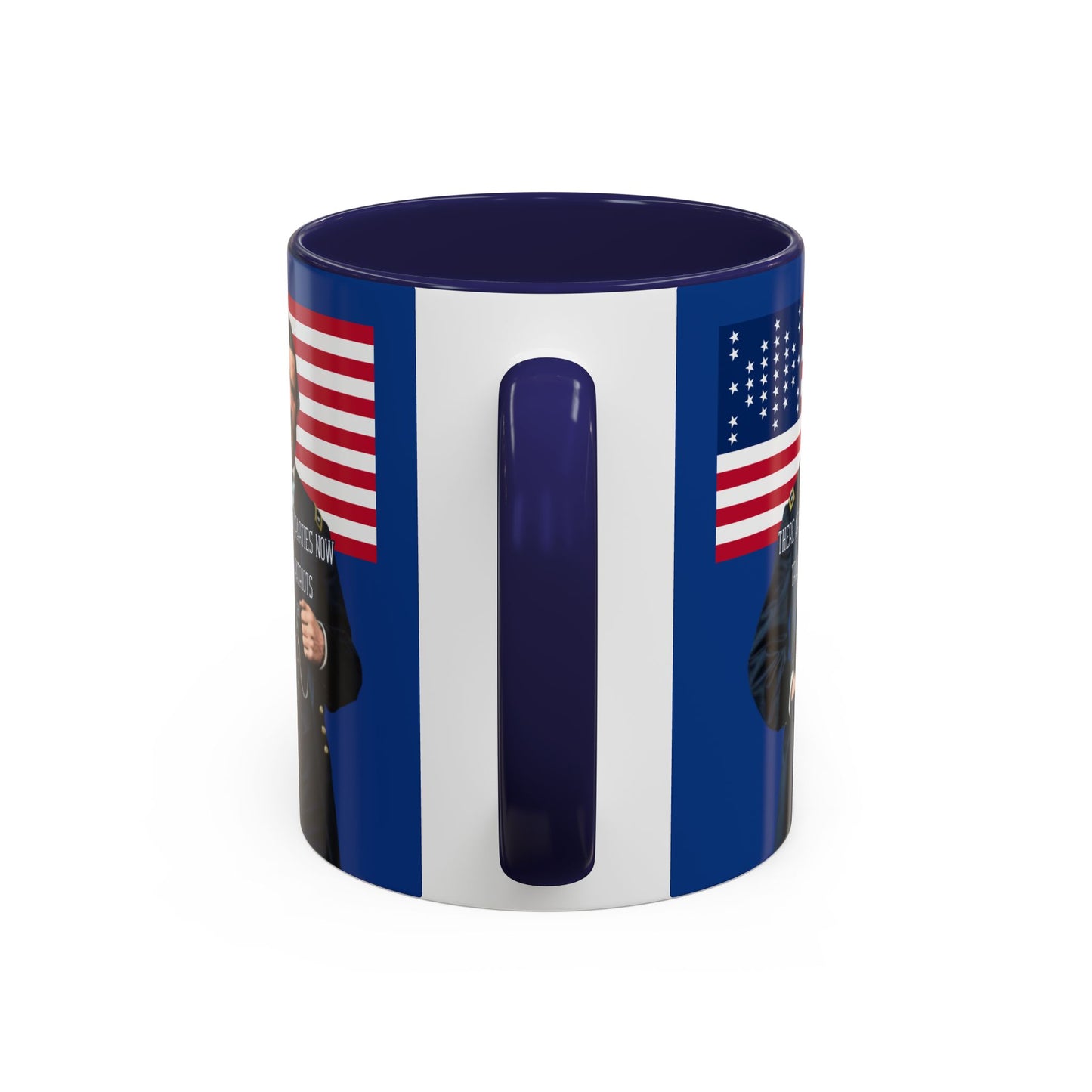 "Traitors and Patriots" Ulysses Grant Dark Blue Accent Mug by theGreenDragonTavern.shop