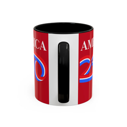 America 250 Red Accent Mug by theGreenDragonTavern.shop