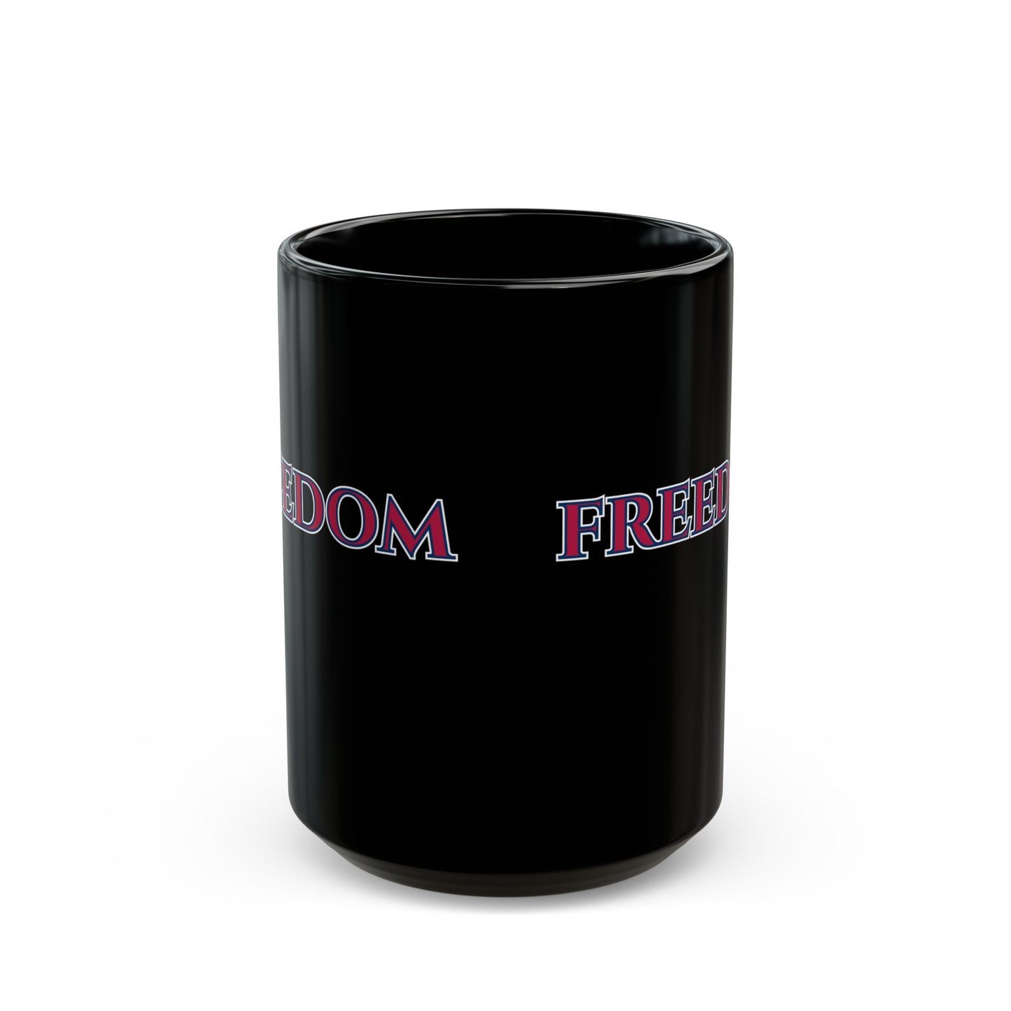 Freedom, Red font, Black Mug by theGreenDragonTavern.shop