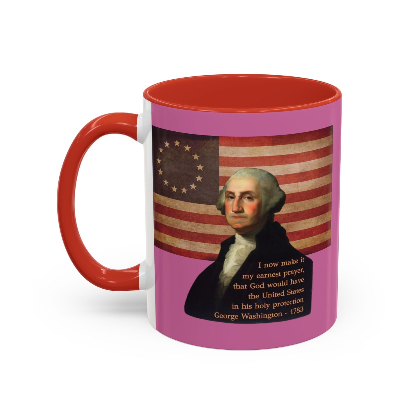 Washington's Earnest Prayer Pink Accent Mug by theGreenDragonTavern.shop