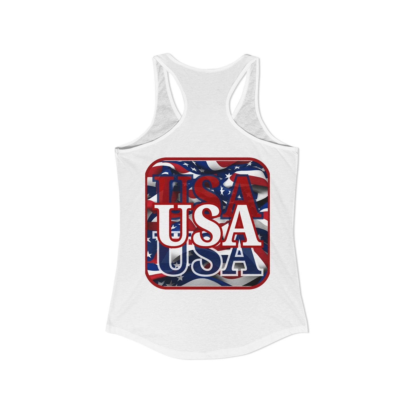 2-sided, Red WHITE and Blue USA Patriot Women's Racerback Tank Top by theGreenDragonTavern.shop