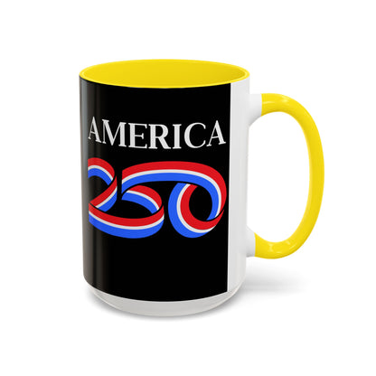 America 250 Black Accent Mug by theGreenDragonTavern.shop