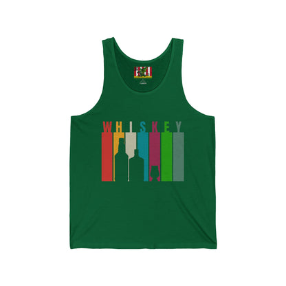 Whiskey spelled with an 'e' Unisex Jersey Tank Top by theGreenDragonTavern.shop