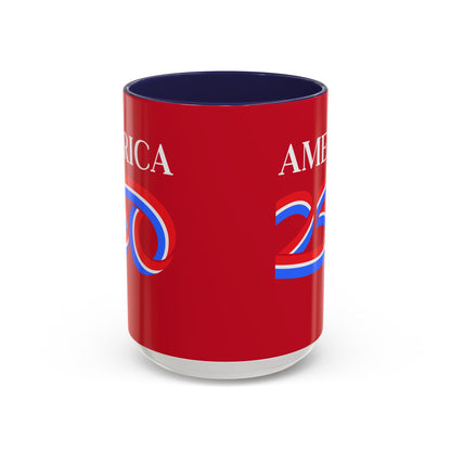 America 250 Red Accent Mug by theGreenDragonTavern.shop